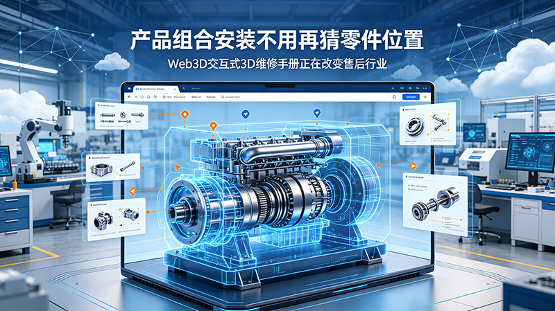 产品组合安装不用再猜零件位置！3D 维修手册正在改变售后行业