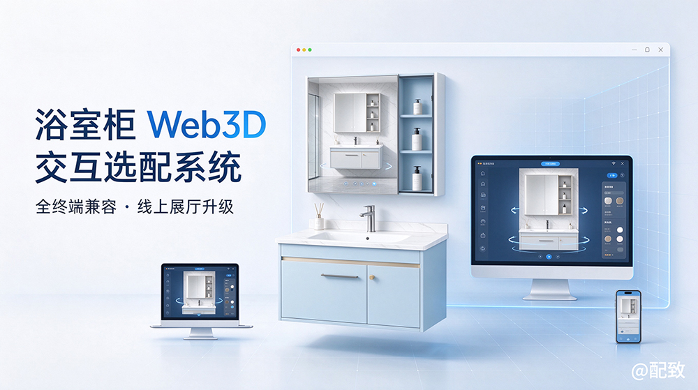 全终端兼容浴室柜 Web3D 交互选配系统，赋能经销商线上展厅升级
